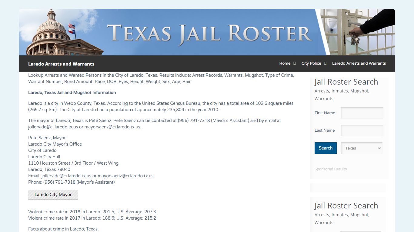 Laredo Arrests and Warrants | Jail Roster Search