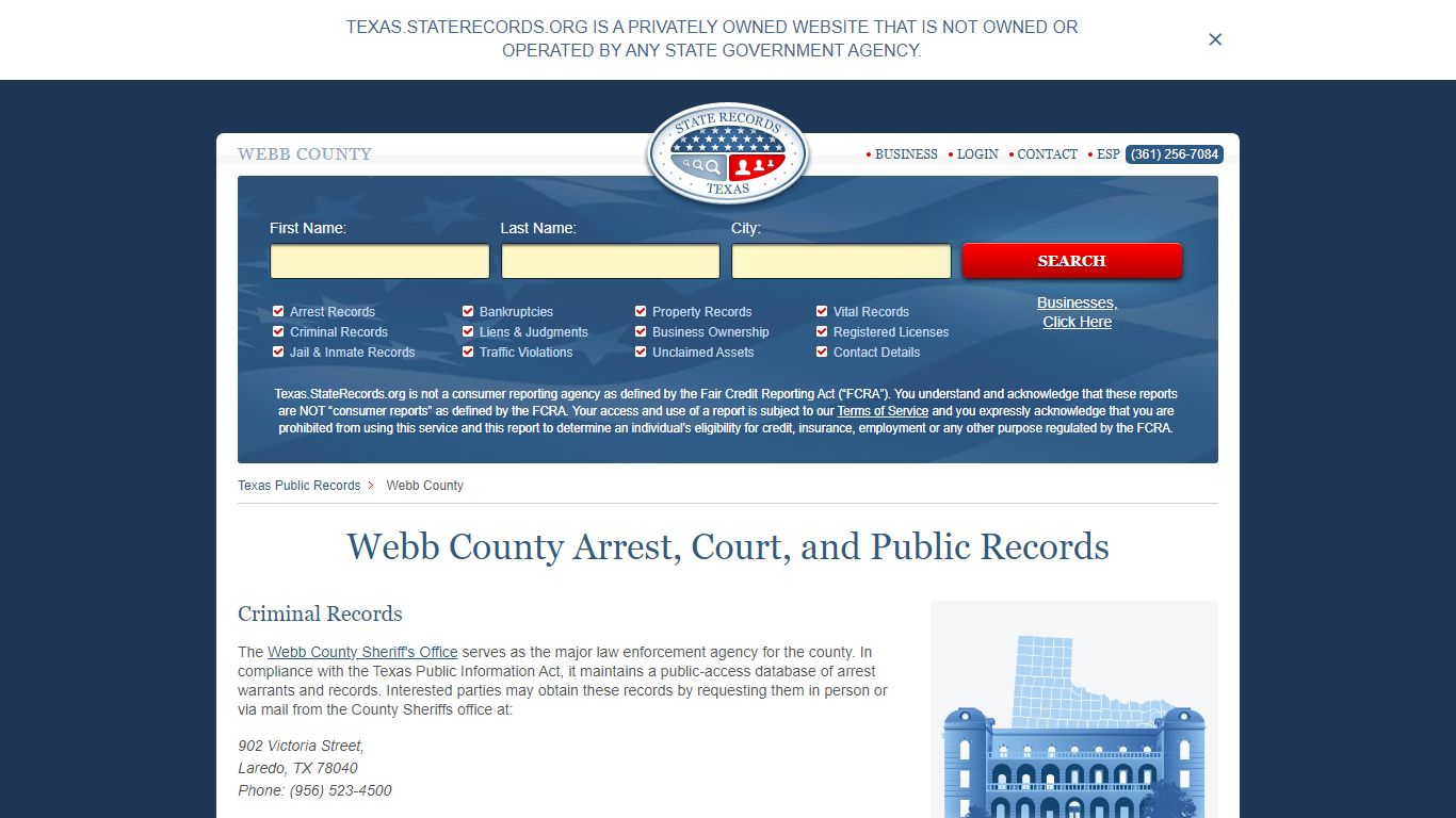 Webb County Arrest, Court, and Public Records